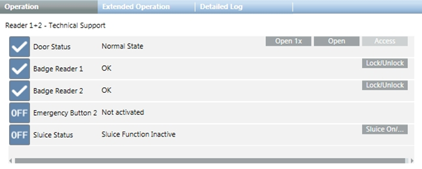 Verfügbare Befehle im Register Bedienung