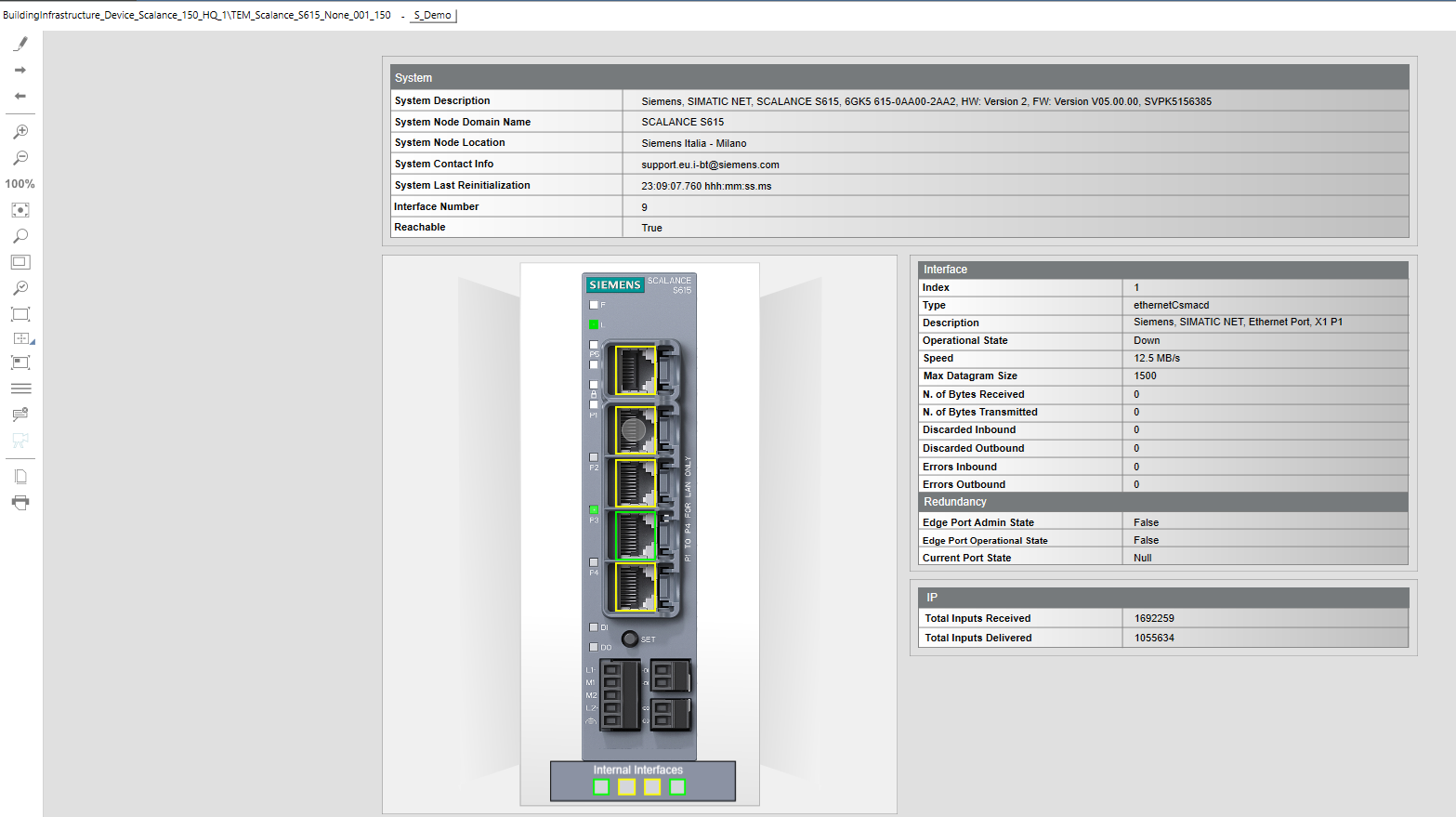 Grafische Darstellung der Scalance S615 im Bedienmodus
