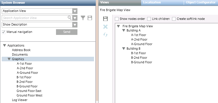 Beispiel für die Hierarchiesicht von Feuerwehrkarten
