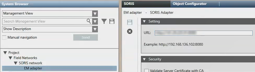 Konfiguration der URL des Enlighted-Adapters