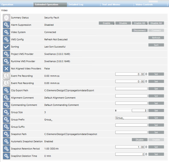 Eigenschaften und Befehle des Hauptordners Video im Register Erweiterte Bedienung