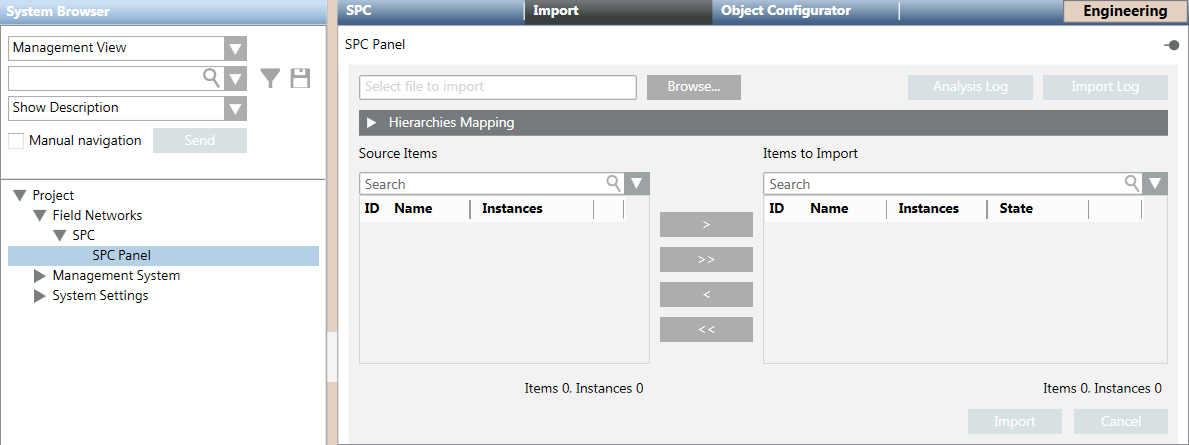 Import der SPC-Konfigurationsdatei