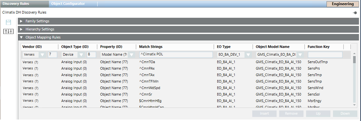 Climatix DH-Erkennungsregeln